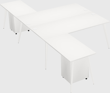 Shared l-shaped office desk system