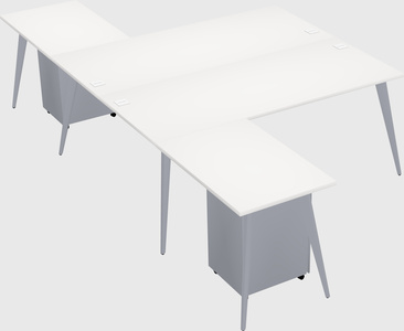 Shared l-shaped office desk system
