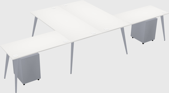 Shared l-shaped office desk system