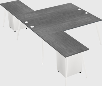 Shared l-shaped office desk system