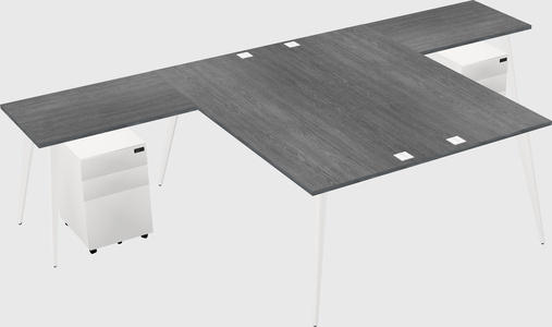 Shared l-shaped office desk system