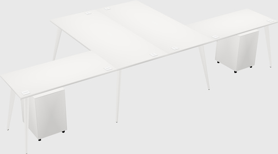 Shared l-shaped office desk system