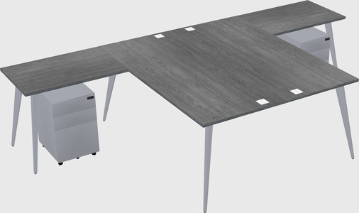 Shared l-shaped office desk system