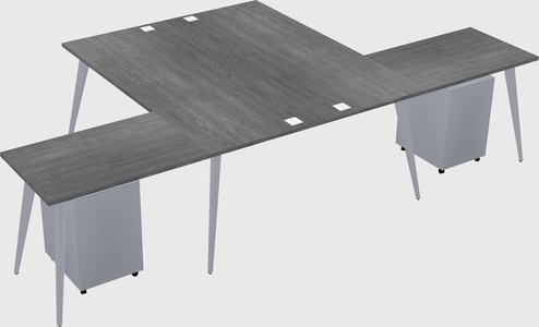 Shared l-shaped office desk system
