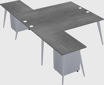 Shared l-shaped office desk system