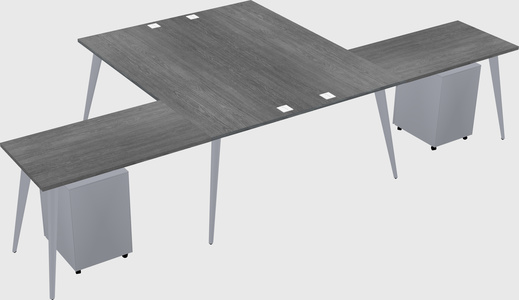 Shared l-shaped office desk system