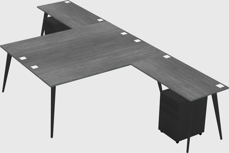 Shared L-shaped Office Desk System