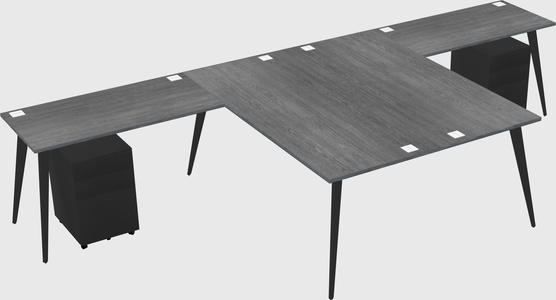 Shared l-shaped office desk system