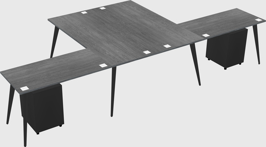 Shared l-shaped office desk system
