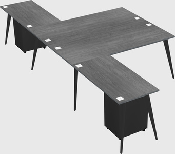Shared l-shaped office desk system
