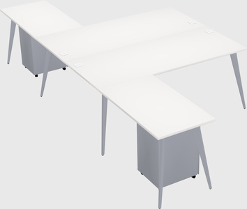 Shared l-shaped office desk system