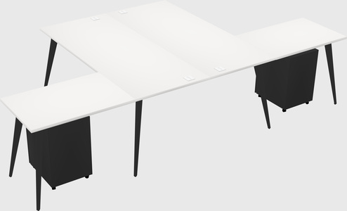 Shared l-shaped office desk system