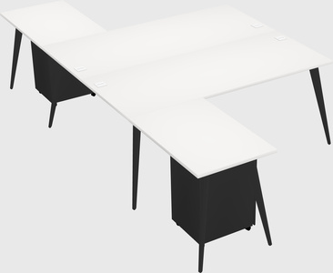 Shared l-shaped office desk system