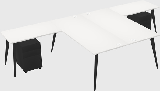 Shared l-shaped office desk system