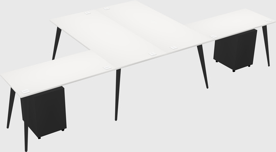 Shared l-shaped office desk system