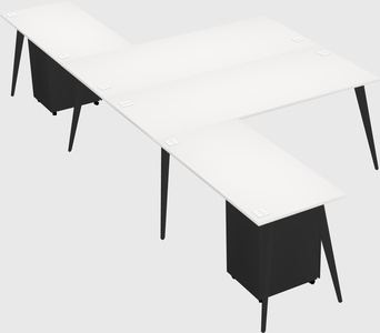 Shared l-shaped office desk system