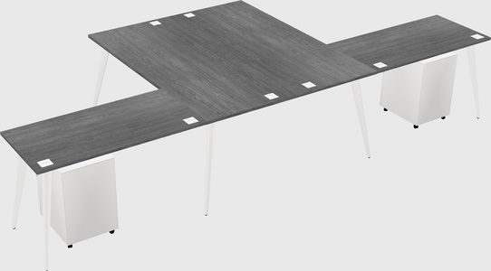 Shared l-shaped office desk system