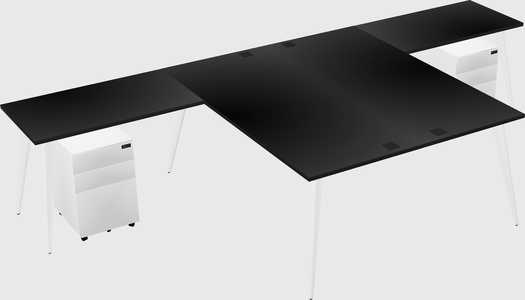 Shared l-shaped office desk system