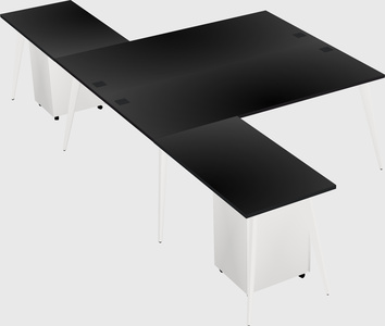 Shared l-shaped office desk system
