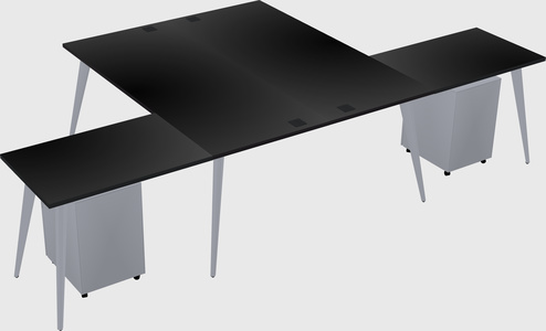 Shared l-shaped office desk system