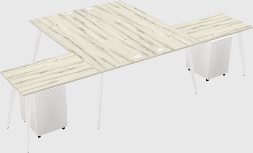 Shared l-shaped office desk system