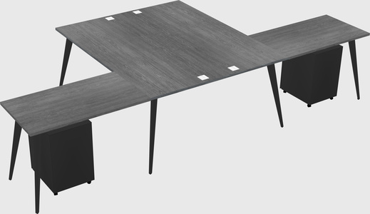 Shared l-shaped office desk system