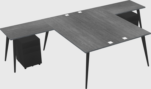 Shared l-shaped office desk system