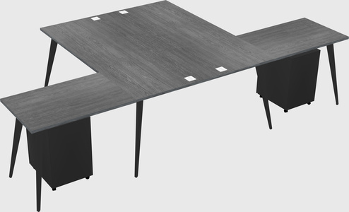 Shared l-shaped office desk system