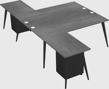 Shared l-shaped office desk system