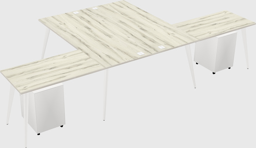 Shared l-shaped office desk system