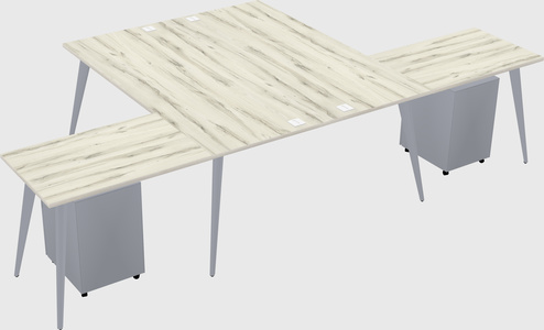 Shared l-shaped office desk system