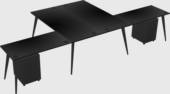 Shared l-shaped office desk system