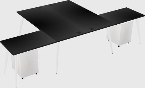 Shared l-shaped office desk system