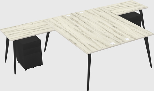 Shared l-shaped office desk system