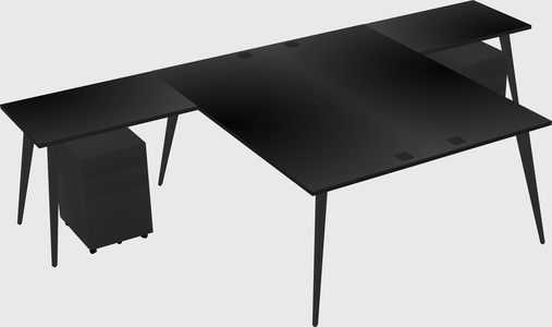 Shared l-shaped office desk system
