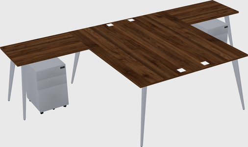 Shared l-shaped office desk system