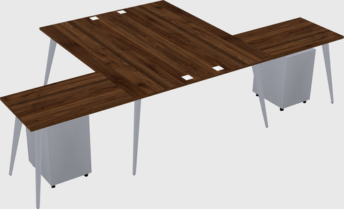 Shared l-shaped office desk system