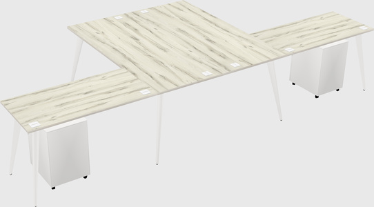 Shared l-shaped office desk system