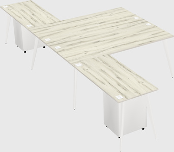 Shared l-shaped office desk system