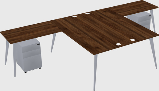 Shared l-shaped office desk system