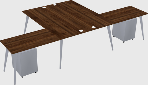 Shared l-shaped office desk system