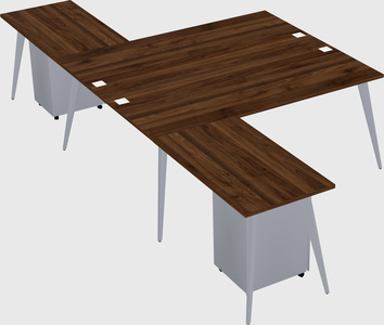 Shared l-shaped office desk system