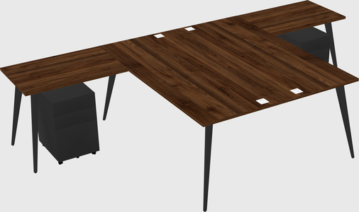 Shared l-shaped office desk system