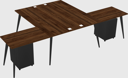 Shared l-shaped office desk system