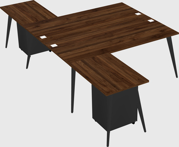 Shared l-shaped office desk system