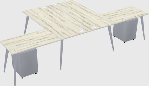 Shared l-shaped office desk system