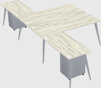 Shared l-shaped office desk system