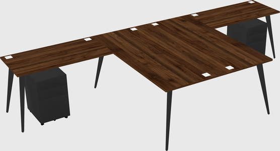 Shared l-shaped office desk system