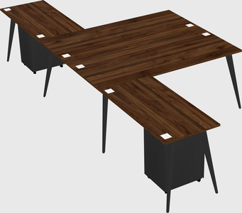 Shared l-shaped office desk system