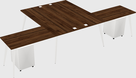 Shared l-shaped office desk system
